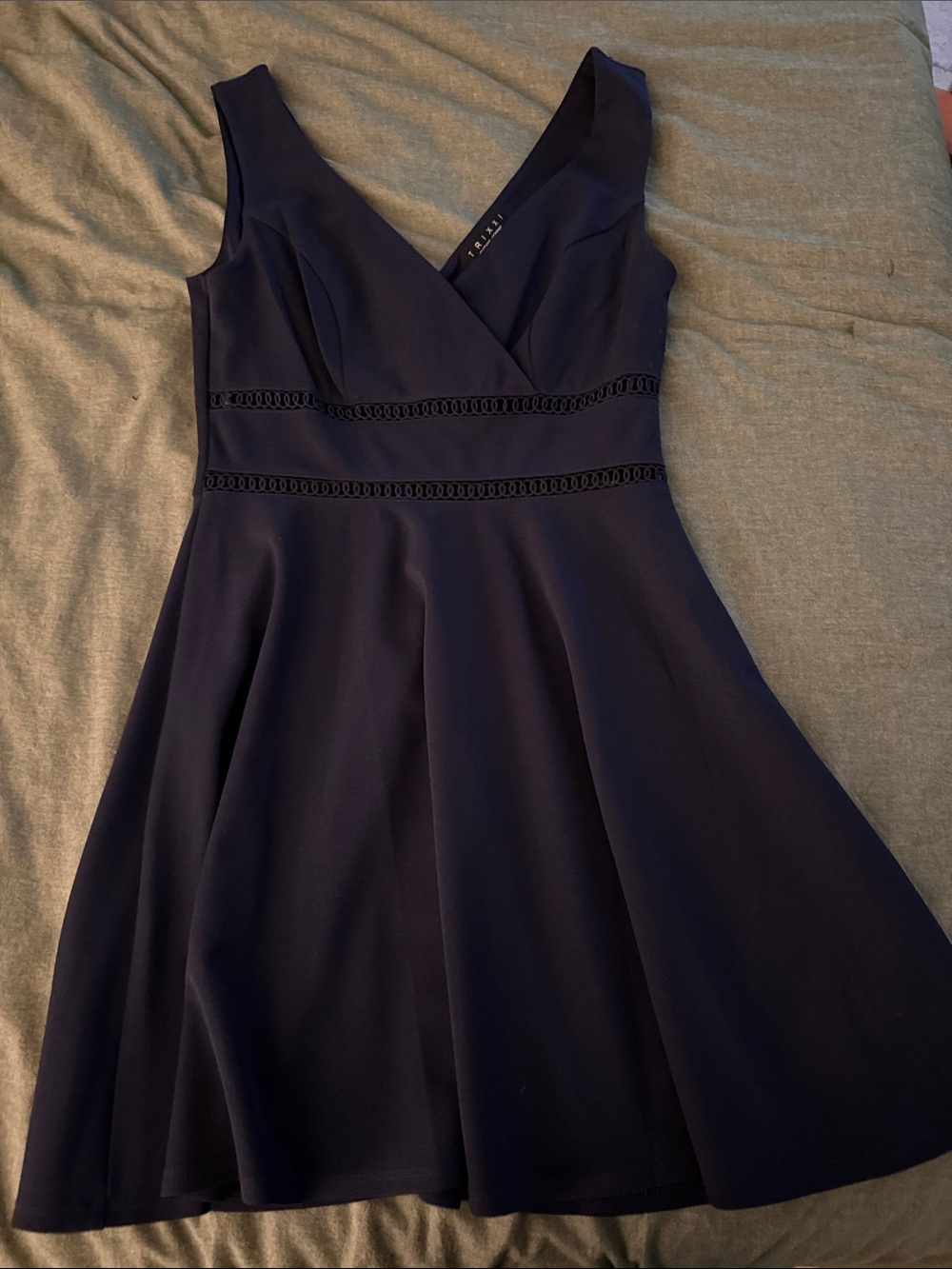 Trixxi Navy V-Neck Fit & Flare Mini Dress